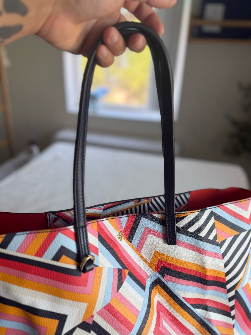 Tory Burch Coated Canvas T Print Tote - Picture 3 of 10